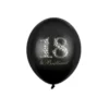 Sorte balloner med 18 tallet (30cm.)