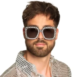 Sorte Firkantet Bling Bling Briller