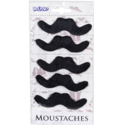 Sorte Moustaches, 5 stk.