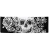 Sort/Hvidt Day of the Dead Flagbanner, 220 x 74 cm
