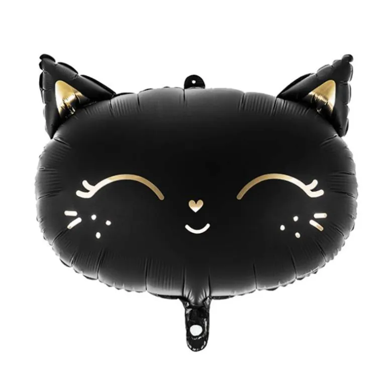 Sort Kat Shape Folieballon, 48 x 36 cm