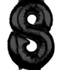 Sort Mid-Size Shape Folieballon (66cm), 8 Tal