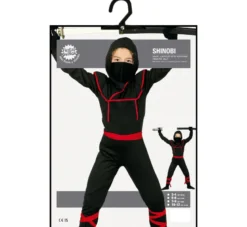 Sort Ninja Kriger - Kostume Til Drenge (3 - 12 år)