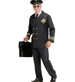 Sort Pilot Uniform - Voksen Kostume