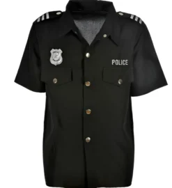 Sort Politi Officer Skjorte