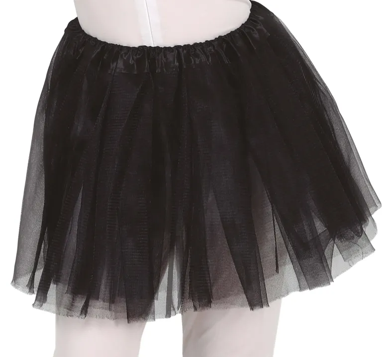 Sort Tylskørt Til Børn (Tutu) - Kort Model (30cm)