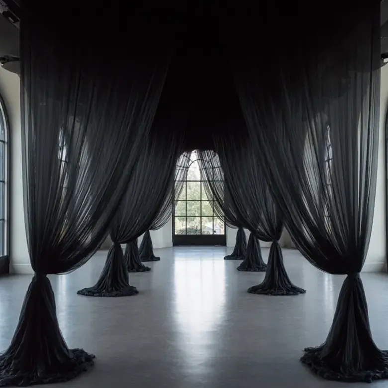 Sort Tyl til Backdrops m.m., 1.5 x 50 m
