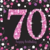 Sparkling Pink 70 Års Servietter