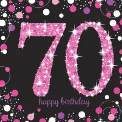 Sparkling Pink 70 Års Servietter