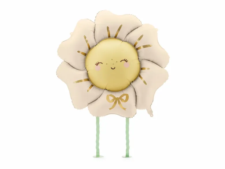 Stående Blomst Ballon Beige - Airwalker