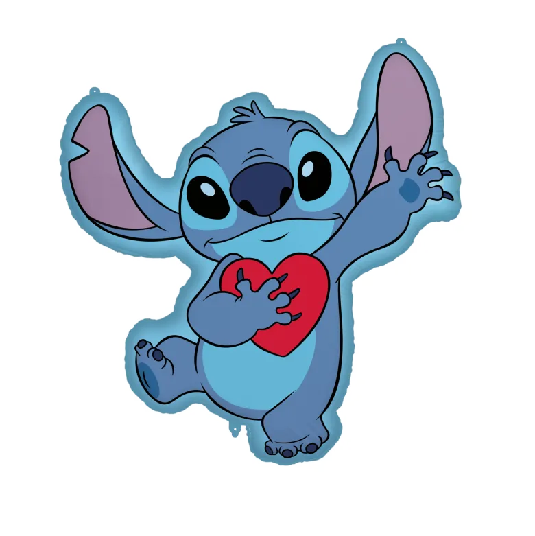 Stitch med Hjerte Ballon, 78 cm