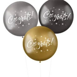 Store "Congrats!" Chrome Balloner 3 stk., 48 cm