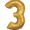 Stor Guld Folie Tal Ballon (88cm.) - 3 Tal