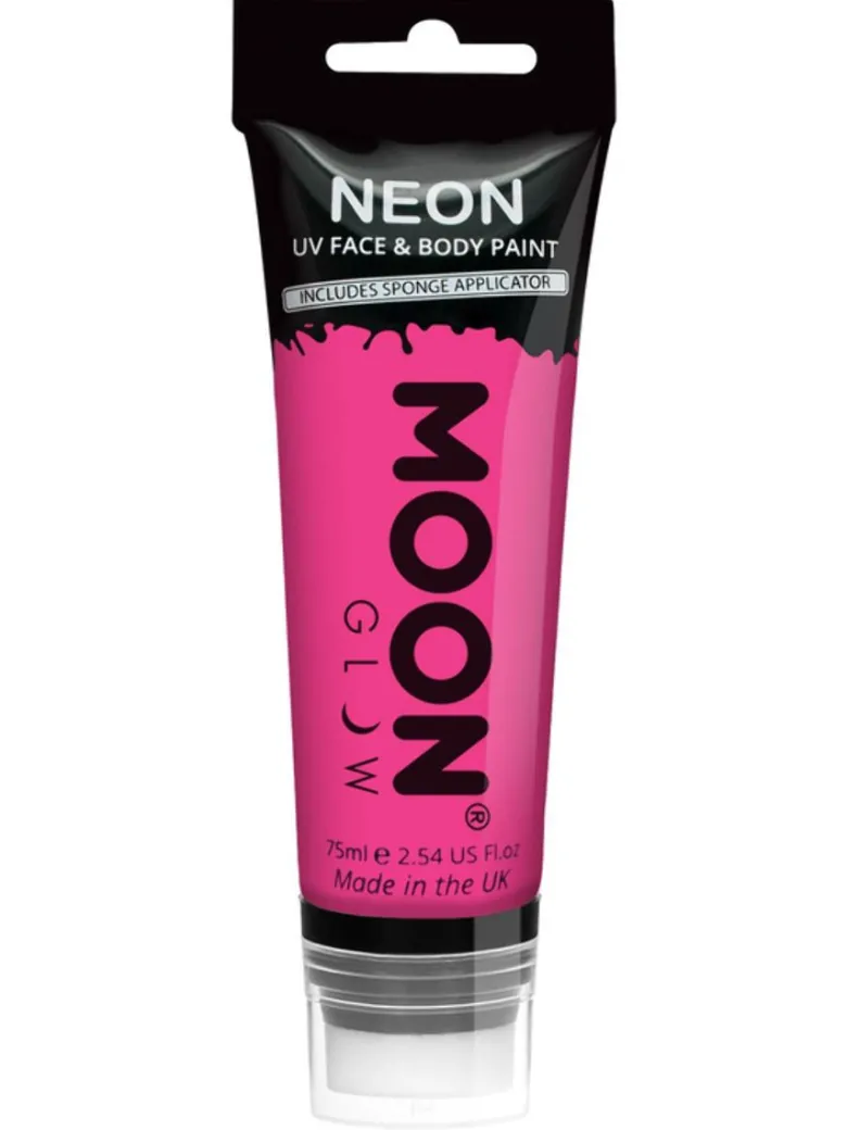 Stor Pink UV Maling m/Svamp Applikator, 75ml