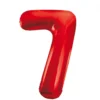 Stor Rød Folie Tal Ballon (88cm.) - 7 Tal