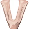 Stor Rosegold Folie Ballon - Bogstav ''V''