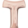 Stor Rosegold Folie Ballon - Bogstav ''T''
