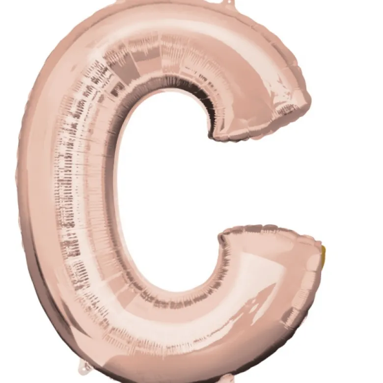 Stor Rosegold Folie Ballon - Bogstav ''C''