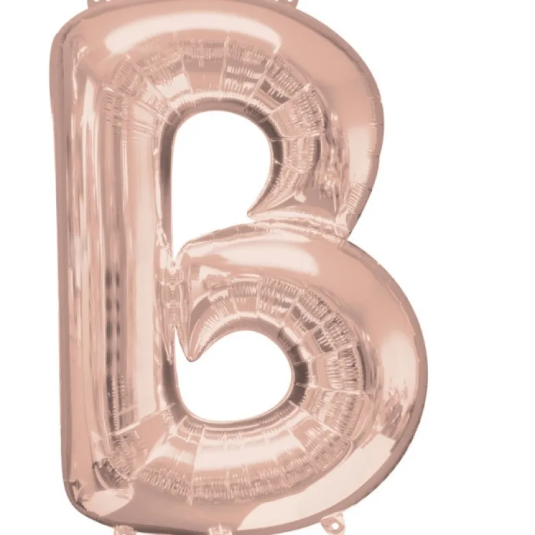 Stor Rosegold Folie Ballon - Bogstav ''B''