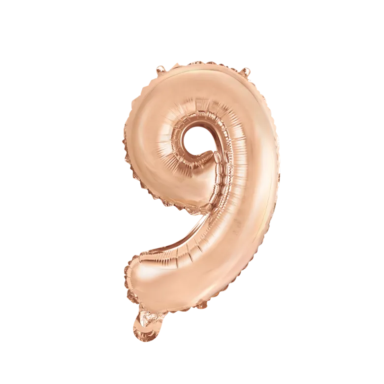 Stor rosegold tal ballon (88cm.) - 9 tal