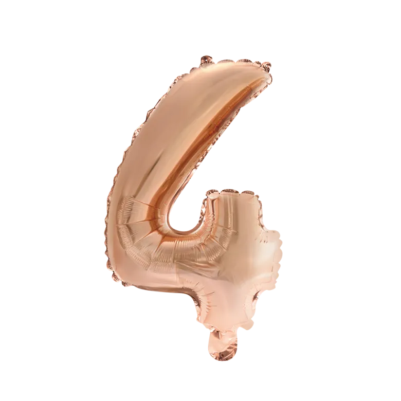 Stor rosegold tal ballon (88cm.) - 4 tal