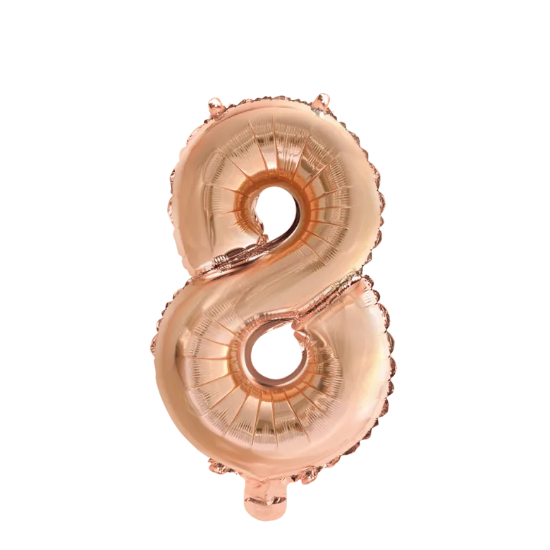 Stor rosegold tal ballon (88cm.) - 8 tal
