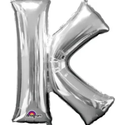 Stor Sølv Folie Ballon - Bogstav ''K''