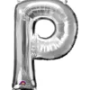 Stor Sølv Folie Ballon - Bogstav ''P''