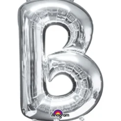 Stor Sølv Folie Ballon - Bogstav ''B''
