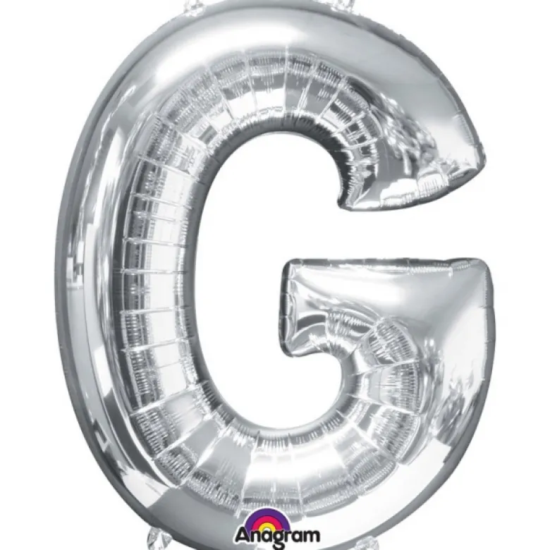 Stor Sølv Folie Ballon - Bogstav ''G''