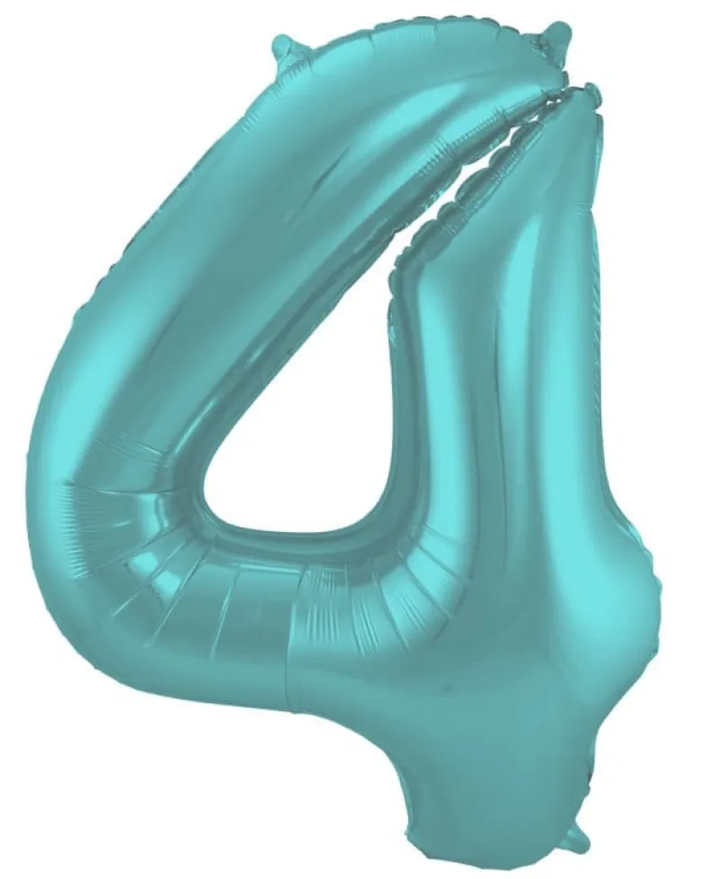 Stort Aqua Grønt Shape Folietal 86 cm, 4 Tal