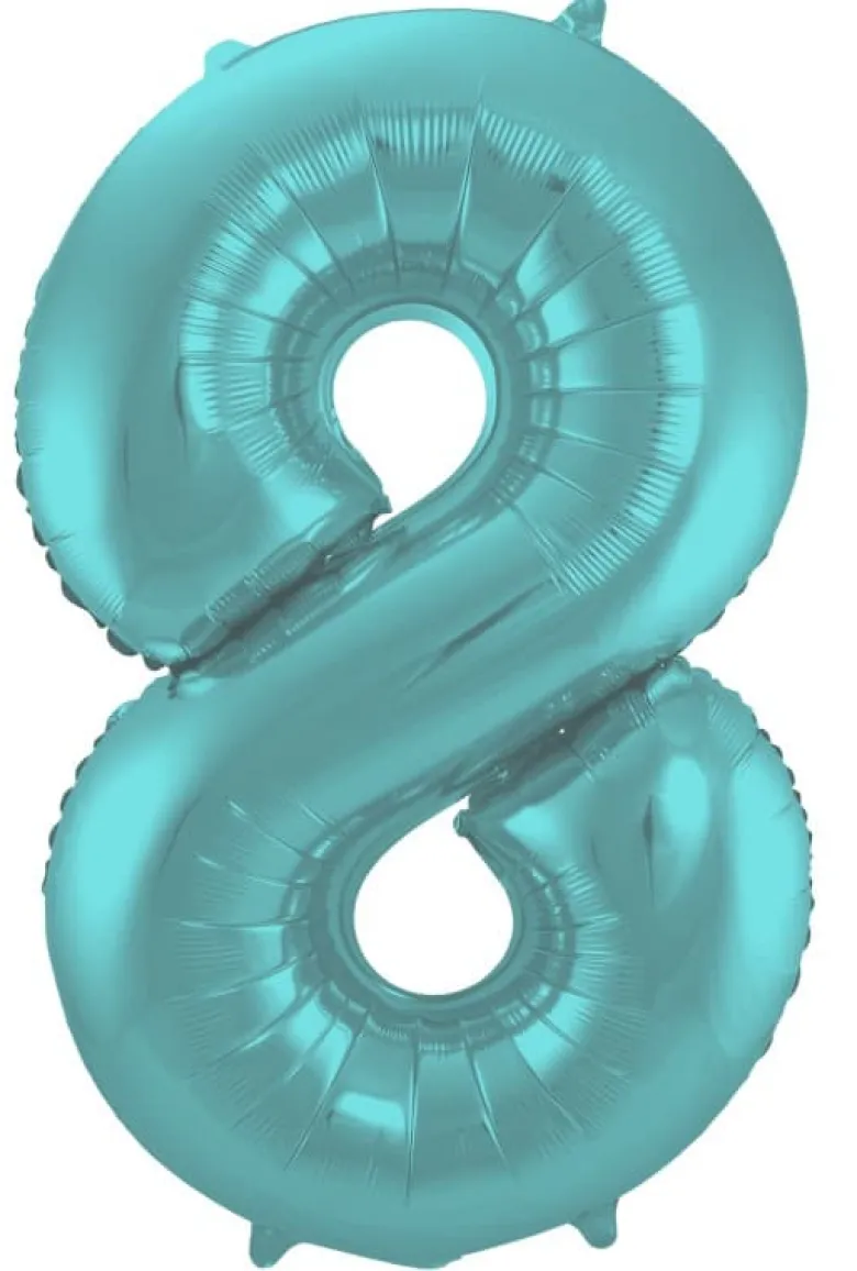Stort Aqua Grønt Shape Folietal 86 cm, 8 Tal