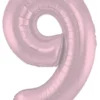 Stort Lyserødt Shape Folietal 86 cm, 9 Tal