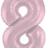 Stort Lyserødt Shape Folietal 86 cm, 8 Tal