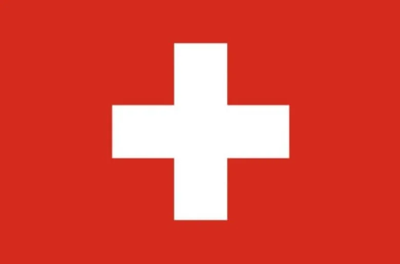 Stort Schweizisk Stof Flag, 90 x 150 cm