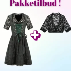 Tilbudspakke! Luksus Autentisk Tyrolerkjole med blondebluse
