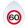 Trafikskilt 60 Års Fødseldags Balloner (30cm.)
