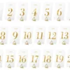 Transparente Bordnumre med Guld Skrift, 1-20