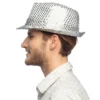 Trilby Hat Sølv til Voksne