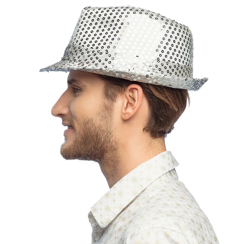 Trilby Hat Sølv til Voksne