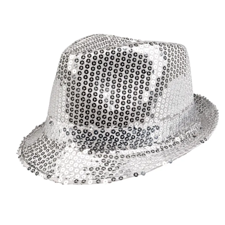 Trilby Hat Sølv til Voksne