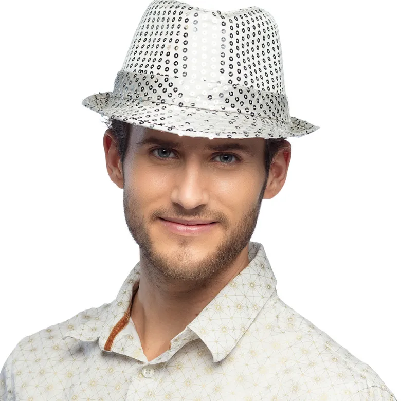 Trilby Hat Sølv til Voksne