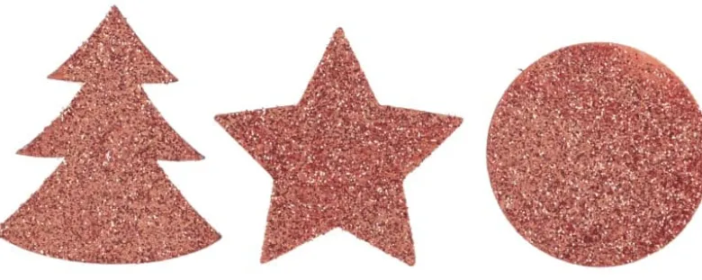 Træ Konfetti m/Rosegold Glitter, 12 stk.