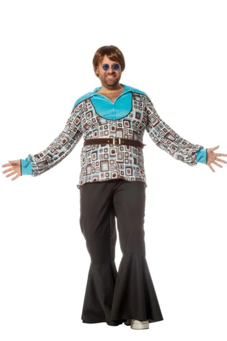 Turkis Hippie Bluse m/Brunt Bælte