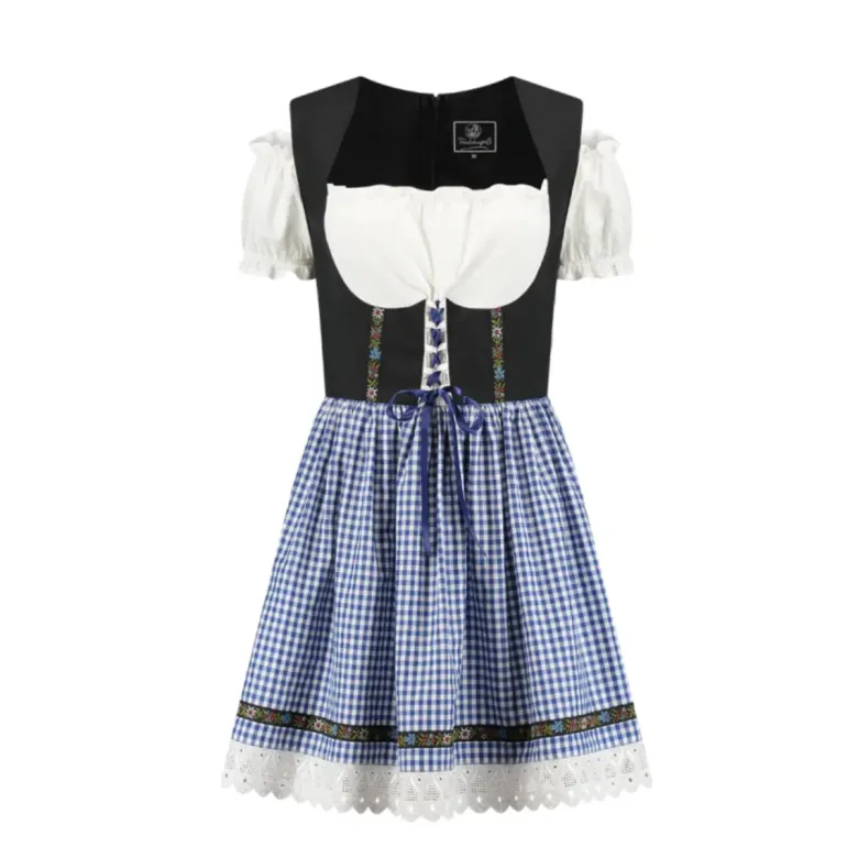 Tyrolerkjole M/Blå Tern, Dirndl i Bomuldsmix
