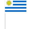 Uruguayansk Papirflag på Pind, 27 x 20 cm
