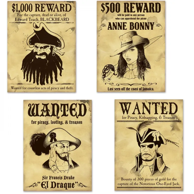 Wanted Pirates Cutouts